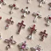 Nueva Joyería para Uñas Cruzadas Estilo Popular de Celebridad de Internet Joyería de Aleación DIY Diamante Rosa Joyería para Uñas Estilo Retro