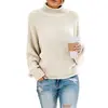 Amazon 2023 Otoño e Invierno Nuevo Estilo Callejero Europeo y Americano Suéter de Cuello Alto Holgado Suéter de Punto para Mujer
