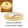 Tira de Luz Cob 12V 24V 320 Luces 480 Luces 5mm 95 Cri Canal de Aluminio Lineal Autoadhesivo Tira de Luz Flexible