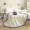 Manta artesanal de flor de rosa, manta de buquê de flores, manta de tricô pronta, xale, capa de sofá, manta para cochilo, manta decorativa para ar condicionado