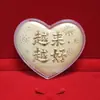 Moeda de Ouro Estilo Shuibei Token de Amor, Ouro Puro 999, Presente de Dia dos Namorados Casamento
