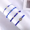 Nueva Pulsera de Hilo Rojo con Cruz Ojo Maligno DIY Hecha a Mano Ajustable Pulsera de Hilo Rojo