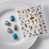 Procesamiento de liquidación nueva tecnología pegatinas de uñas de flores japonesas al por mayor relieve con pegatinas de uñas adhesivas 5D lindas