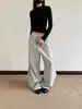 Pantalones de Chándal Elásticos de Cintura Alta para Hombre de Primavera y Otoño, Holgados, Caídos, Pierna Ancha, Color Sólido, Casual, Deportivos, Pantalones Largos, Pierna Recta, Largo hasta el Suelo