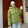 Abrigo de Algodón con Capucha para Mujer, Moda Versátil de Invierno 2026, Chaqueta Transfronteriza Cálida y Sencilla Estilo Coreano