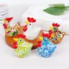 Cuentas de Cristal Creativas de Pollo Gallo Adornos de Animales de Color Adornos para Sala de Estar Hogar Adornos Simples Modernos para el Hogar