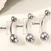 Aleación de titanio G23 incrustado circón clavo para ombligo anillo para ombligo titanio F136 rosca externa anillo para ombligo joyería para perforación de cuerpo humano ombligo