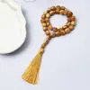 Pulsera de Cuentas de Oración Transfronteriza con 33 Cuentas, 14*14mm, Cuentas Hechas a Mano, Pulsera con Borla de Color Sólido, Fábrica de Cuentas de Oración Subha