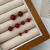 Aretes de Plata Esterlina S925 Ágata Roja Año Nuevo Simples Versátiles Ins Elegantes Diseño Nicho de Alta Gama