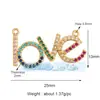 L37 Accesorios para Joyería DIY Conector de Collar Ojo del Diablo Chapado en Oro de Cobre Puro Microincrustado Amor