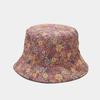Nuevo sombrero de pescador de doble cara con estampado de crisantemo pequeño de Europa y Estados Unidos, sombrero para el sol al aire libre de primavera y verano, sombrero de lavabo informal para mujer, venta al por mayor