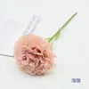 Arranjo de flor artificial cravo de haste curta e haste única, buquê adereço para fotografia de jardinagem, decoração de parede de plantas para casa flor de seda