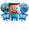 Traje de globo de dibujos animados My World, trabajo duro, miedo a los juegos periféricos, diseño de fiesta de cumpleaños para niños, globo de película de aluminio