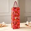 Bolsa de Vinho Popular para o Dia dos Namorados, Bolsa Tote para Uma Garrafa de Vinho, Saco de Papel, Bolsa de Presente em Formato de Coração, Papel Cartão Branco