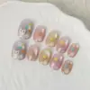 Star Kitty Unhas Portáteis Feitas à Mão Tiras de Unha Pré-Feitas Tamanho Único 30 Peças Removíveis Olho de Gato Adesivos de Unha Translúcidos