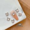 Joyería de diamantes para uñas, aleación de champán, diamante, superbrillante, mariposa plateada tridimensional, cuadrado gordo, amor, gota de agua, desgaste de uñas de diamante