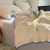 Ins Pequeño Fresco Algodón Puro Doble Capa Gasa Arrugada Juego de Cuatro Piezas Gasa de Algodón Puro Algodón Puro Amigable con la Piel Cama Sábanas de Cama Juego de Tres Piezas para Dormitorio