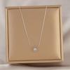 Colar Minimalista de Temperamento com Seis Garras de Diamante Feminino Aço Titânio Não Desbota Nicho Luxo Leve Diamante Único Zircônia Simples Versátil Corrente para Clavícula