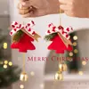 Popular Transfronteiriço Pingente Sino de Pelúcia para Árvore de Natal Decoração de Árvore de Natal Pingente Sino com Laço Decoração de Natal