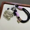 Pingente de Corrente para Celular Gato da Sorte Ouro Puro 999 Desenho Animado Chaveiro Gato da Sorte Pingente de Bolsa para Melhor Amiga e Namorada