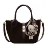 2025 Nuevo Otoño e Invierno Retro Textura Simple Versátil Portátil Bolso Cubo de Viaje Nicho de Moda Bolso Cruzado para Mujer