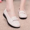 Zapatos de Madre Jinbukang de Cuero Suave con Suela Suave Sandalias Caladas para Primavera y Verano para Mujeres de Mediana Edad y Mayores