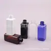 Frasco quadrado de PET preto, 150ml, para dispensar loções, shampoos e óleos essenciais; também adequado para produtos em tamanho de amostra e tônicos