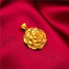 Pingente Feminino de Flor de Pavão Flor de Lótus Coração Gota Flor em Latão Dourado 24K