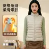 Chaleco acolchado de mujer en capas, nuevo estilo 2026, cuello alto, chaleco negro sin mangas para figuras petite, chaleco blanco, moderno y de alta gama