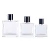 Estilo Simples Frasco de Perfume Quadrado Fundo Grosso Vidro Borrifador Tampa Preta Portátil Decantador de Perfume Múltiplas Capacidades Disponíveis