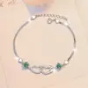 Pulsera Transfronteriza de Plata de Ley S925 Dulce Amor Corazón a Corazón Accesorios Joyería Joyería de Mano de Moissanita de Alta Gama Venta al por Mayor
