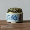 (Oferta especial) Tetera de Estilo Antiguo Tianqing Ru Kiln con Esmalte Craquelado y Tapa de Tres Piezas, Taza Maestra de Cerámica Azul y Blanca Taza de Degustación