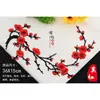 Patch de Tecido Bordado Flor de Ameixa Patch Bordado Flor Grande Patch de Tecido Roupas Cheongsam DIY Estilo Chinês Patch Aplique