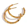 Moda Europea y Americana Nicho Personalizado Popular Pendientes Acero Inoxidable Chapado en Oro de 18K Micro-Pavimentados Circonitas Cuadrados de Lava para Mujer