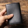 Bolso de Mano de Piel Genuina para Hombre, Billetera para Monedas de Piel de Vaca, Portatarjetas con Múltiples Ranuras, Cartera Corta de Gran Capacidad, Bolso para Hombre