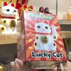 Sello de Bendición Solar Automático de 6 pulgadas con Movimiento de Mano Gato de la Suerte Flor Adorno de Moda Manualidad Decorativa