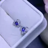 Aretes de Zafiro Natural con Hermosos Colores, Cada Piedra es una Pieza de Calidad Premium, Tamaño de la Piedra Principal 3*4mm