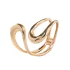 Pulsera Europea y Americana Hueca Asimétrica Doble Anillo Aleación Nicho Geométrico Simple Anillo Pulsera para Mujer Lujo Ligero Gama Alta Simple