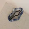 Pasador de Pelo de Mezclilla Azul a Cuadros Estilo Coreano para Mujer, Pinza para Flequillo Lateral, Accesorio de Moda de Alta Gama Pin BB