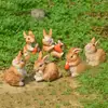Suministro transfronterizo mini adornos de conejito bonsái musgo micro paisajismo decoraciones modelo animal manualidades de resina