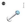 Perforación de 2-4 mm G23 aleación de titanio labio clavo bolsa con copa de perforación tazón arete rosca interna hueso de la oreja joyería rígida de la nariz al por mayor