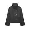Fabricante de ropa de mujer transfronterizo al por mayor 2026 moda estilo europeo y americano casual chaqueta de lana de un solo botón con cuello alto