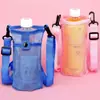 Capa de copo isolada em malha, prática para viagem, design simples, pode ser usada na transversal, capa de copo universal para garrafas de água, estilo crossbody