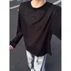 Camisa blanca de seda de hielo de manga larga para hombre, fina de otoño, transpirable, de secado rápido, protectora del sol, camiseta casual holgada vintage