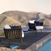 Sofá de exterior para patio con protección solar impermeable, mesa de café para balcón, combinación de silla de ratán, muebles de sofá de ratán para ocio en el balcón