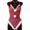 Disfraz de Año Nuevo Navidad Lindo Sexy Chica Conejita Lencería Juego de Rol Uniforme Mono