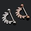 1 producto transfronterizo más vendido diamante estrella de cinco puntas hoja clavo para pezón anillo de joyería popular europeo y americano para perforaciones