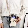 Adequado para Samsung Zflip 50% de Desconto Capa de Celular com Porta-Cartões Padrão Diamante com Corrente Transversal, Capa de Couro com Inserção de Cartão Zflip6 Capa Protetora