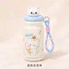 Caneca térmica criativa e fofa do gato KT em aço inoxidável 316 para mulheres, alto valor estético, com compartimento para chá e canudo, presente OEM personalizável