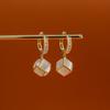 Pendientes de piedra de ojo de gato tridimensionales de sentido avanzado, ligeros, de lujo, de moda, con temperamento que combina con todo, diseño elegante, juego de pendientes con hebilla de circonita
